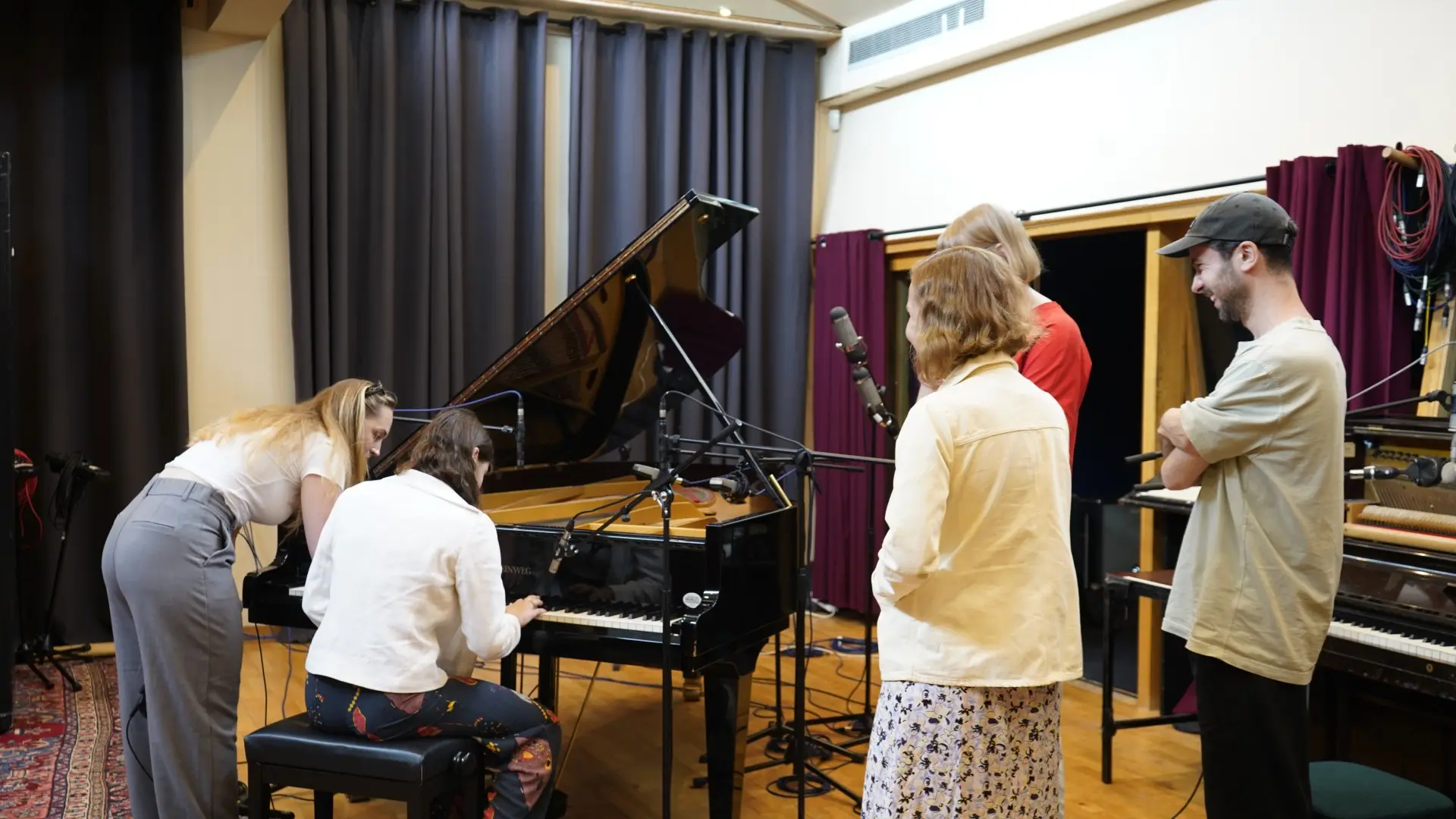 Team recording Muller sound identity 